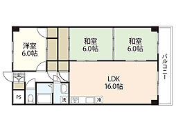 常盤ＣＯ−ＰＯマンション 3階3LDKの間取り
