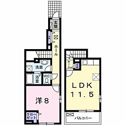 カーサ　エン 1階1LDKの間取り