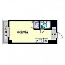 椢原ビル 2階ワンルームの間取り