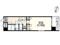 第16友建ビル 5階1Kの間取り