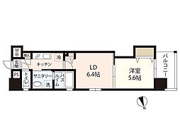 Grace Hills 9階1LDKの間取り