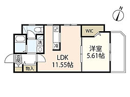 西蟹屋K.K 9階1LDKの間取り
