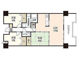 ファミール江波公園リバーサイド 6階3LDKの間取り