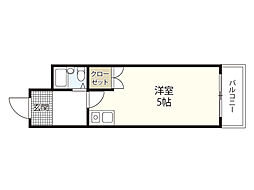 コート上東雲 3階ワンルームの間取り