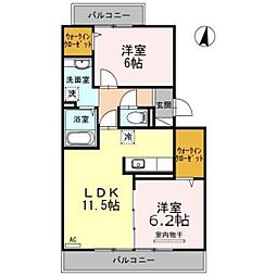 ファミール玉木 3階2LDKの間取り