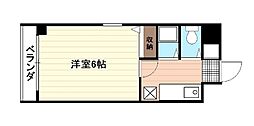 第11片山ビル 5階1Kの間取り