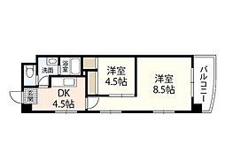 ツインハウス松中 2階2DKの間取り