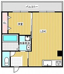 ブリュード堺町 5階1LDKの間取り
