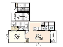 メープルコート 3階1LDKの間取り