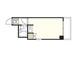 アメニティ吉島通り 4階ワンルームの間取り