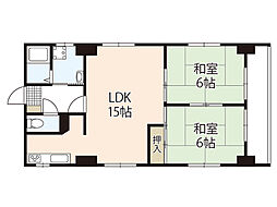 和秀大手町ビル 2LDKの間取図画像