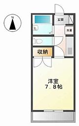 ユースパレス土井 2階1Kの間取り