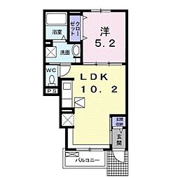 フレマリール吉島 1階1LDKの間取り