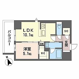 ラヴェール横川 3階1LDKの間取り