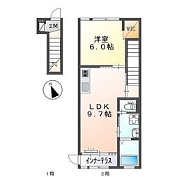 ピコットプレイス 1LDKの間取図画像