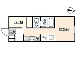 プリマヴェーラ阿品 ワンルームの間取図画像
