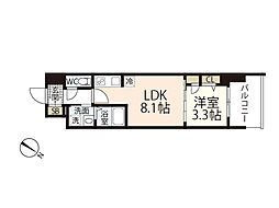 S-RESIDENCE東千田公園alesia 1LDKの間取図画像