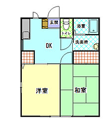 レトア本町 2DKの間取図画像