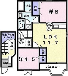 クレストール21 2LDKの間取図画像