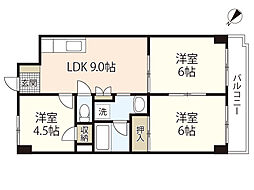 レジデンスウエキ 3LDKの間取図画像