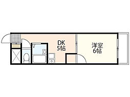 ハイツAI江波 1DKの間取図画像