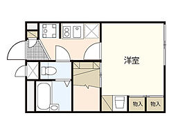 レオパレスラポール 1Kの間取図画像
