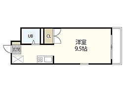 ピア庚午 ワンルームの間取図画像