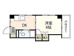 松尾ビル 1Kの間取図画像