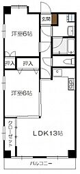 エルサンク濱岡 2LDKの間取図画像