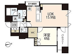 ポレスター平和大通りプレミアムレジデンス 1LDKの間取図画像