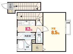 ブランキューブ祇園 1Kの間取図画像
