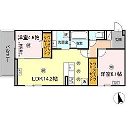 パールドブルム 2LDKの間取図画像