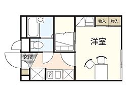 レオパレスフィオーレ 1Kの間取図画像