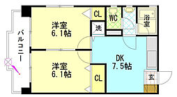 第2柴田ビル 2DKの間取図画像