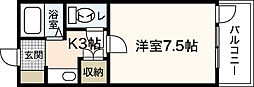 クレックスヤマシタ 1Kの間取図画像
