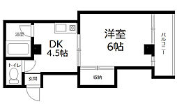 上原ビル 1Kの間取図画像