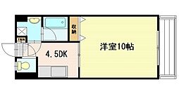 松尾ビル皆実 1DKの間取図画像
