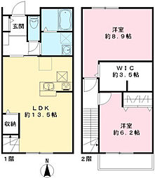 ユアメゾン ル フォレ弐番館 2LDKの間取図画像