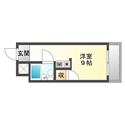 ラフィネ天満 ワンルームの間取図画像
