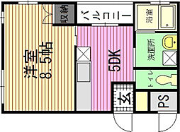 Flechir-KUB 1DKの間取図画像