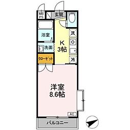 ピンフィール一番館 1Kの間取図画像