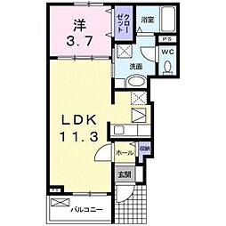 プリムローズ.TB館 1LDKの間取図画像