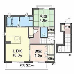 シャーメゾン沙羅ノ木2 2LDKの間取図画像