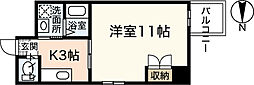 ヴァンサンク堺町 1Kの間取図画像
