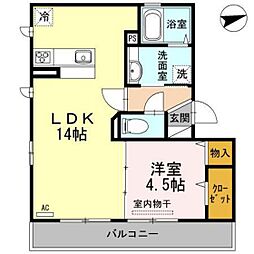 シエル大通 1LDKの間取図画像