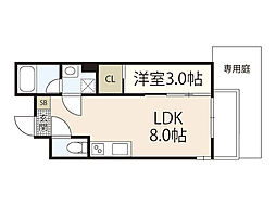 仮称)S-MOVE庚午北NEO 1LDKの間取図画像