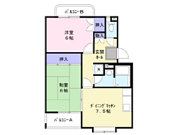 Michiroom可部南 2DKの間取図画像