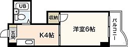 ホワイトヴィラ 1DKの間取図画像