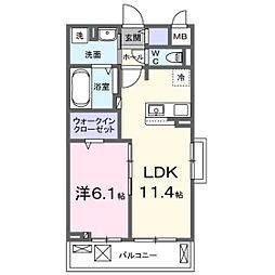 セレニテ A 1LDKの間取図画像