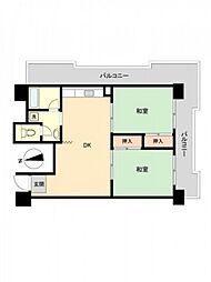 コーポハピネス 2LDKの間取図画像